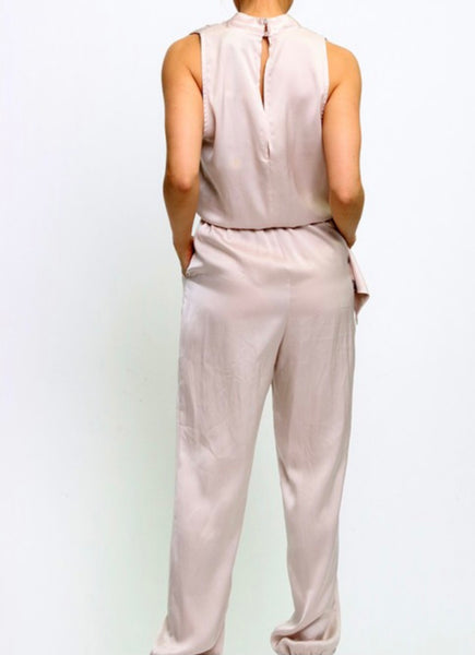 Ivory Sleeveless Knotted Top With Matching Pants