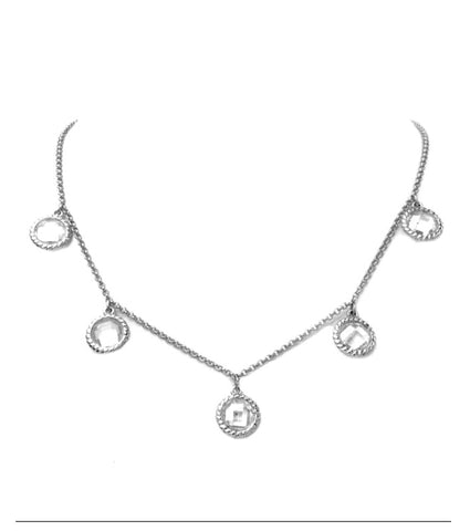 Silver with Cubic Zirconia Teardrop necklace