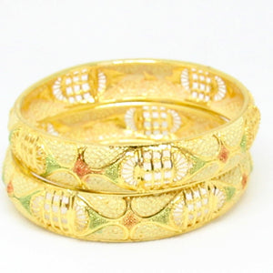 Set of Gold Hand Crafted Bangles