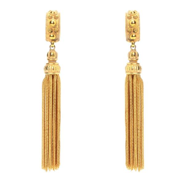 Ben Amun 24 Kt Classic Gold Tassel Earrings MET Jewelry Collection