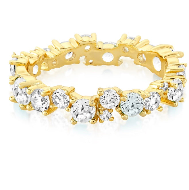 Gold Plated with White Diamondettes Queen’s Ring