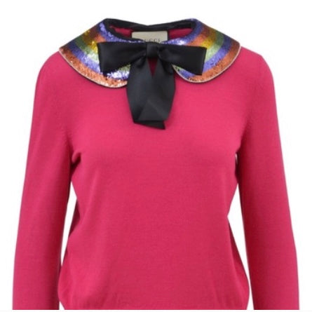 Gucci Cashmere Detachable Bow Collar Sweater