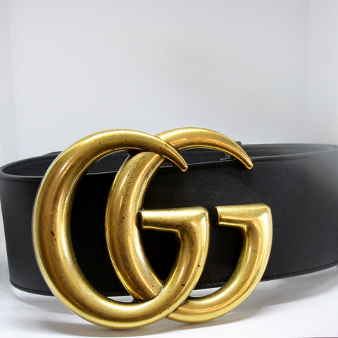 Gucci Black Wide GG belt