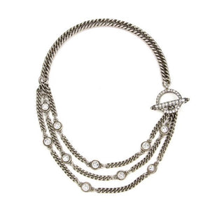 Ben Amun Silver Link Multi Chain Toggle Necklace