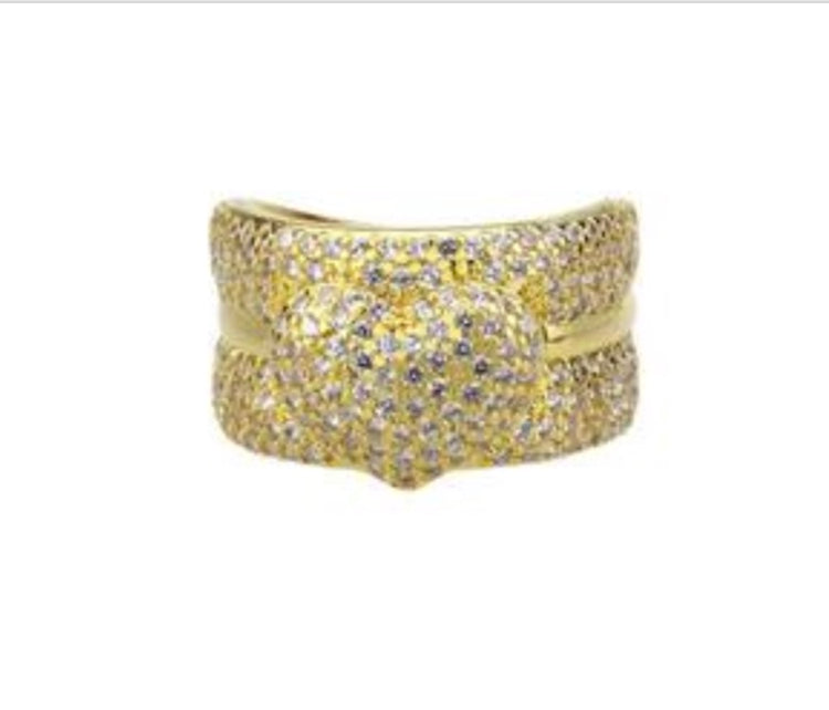 Gold Pave Crystal Ring