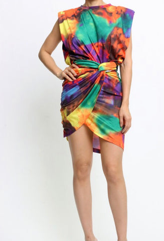 Multi Color Sleeveless Top and Matching Skirt Set