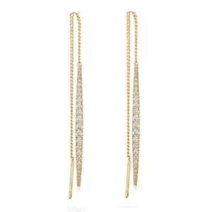 Gold with White Diamondettes Earrings