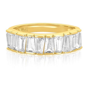 Gold Plated with White Diamondettes Stacking Ring