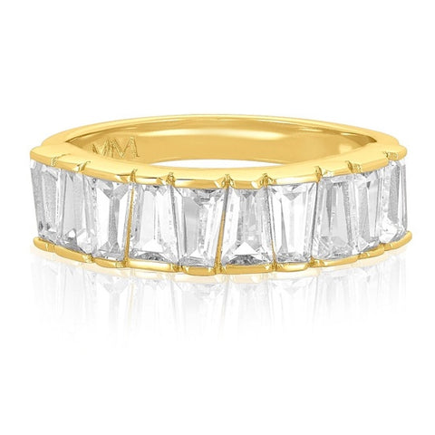 Gold Plated with White Diamondettes Stacking Ring