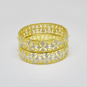 Gold Plated with Zirconia Design Bangles