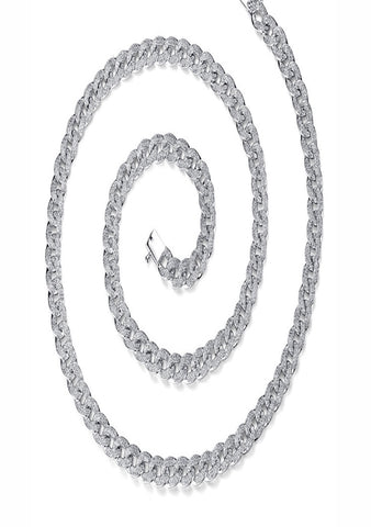 Platinum Link Cubic zirconia necklace