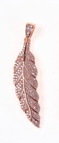 Pave Stone Leaf Pendant