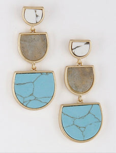 Nickel Turquoise Drop Post Earrings