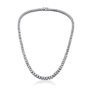 Silver With Gleaming Cubic Zirconia Necklace