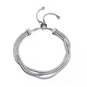 Silver Clear CZ Twisted Strand Bracelet